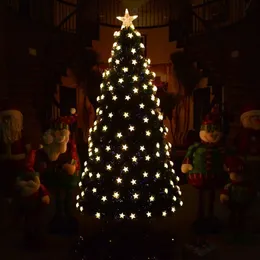 Juldekorationer 123 meter LED -belysning Optisk fiber lyxträd varmt ljus Xmas konstgjorda för hem navidad gåva 231113