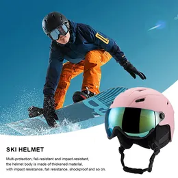 Caschi da sci Casco da sci unisex Casco da sci invernale da snowboard Occhiali di protezione Casco integralmente anti-impatto per adulti e bambini Casco da snowboard di sicurezza 231114