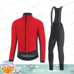 Set di maglie da ciclismo invernali da squadra a maniche lunghe, abbigliamento sportivo da bici, neve, cashmere, maglia da equitazione calda, bici da strada, Mtb, camicie UCI, giacca 2024, 231114