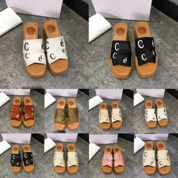 Damen-Designer-Sandalen, Woody, Espadrille, Plattform, Keilabsatz, Pantoletten, Segeltuch-Slides, Slipper, Tanga, Slingback, quadratische Zehen, Flip-Flops, Größe 35–42, gut