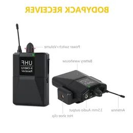 Freeshipping UHF Dual Wireless Lavalier Microphone Camera Mic UHF Lapel Mic System med 16 Selectable Channel upp till 164ft Range JCBFU