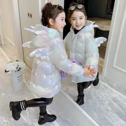 Płaszcz Down 212 -letnia Toddler Girl Kurtka Śliczna jednorożec z kapturem Perła Kolor zima dla dziewcząt długie wodoodporne dzieci 231113