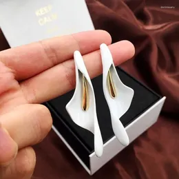 Dangle brincos branco cerâmica calla lírio mulher pingente moda luz luxo festa de casamento feminino jóias presente tendência