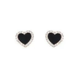 Orecchini a bottone semplici Orecchini di design di gioielli Orecchini di lusso a forma di cuore Orecchini di perle di cristallo da donna per la festa di nozze Accessori per ogni occasione