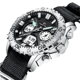 Zegarstki 2023 Zegarki męskie Top Men Wing Watch Black Canvas Quartz Sport Waterproof Męski Zegar Reliogio Masculino