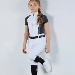 Other Sporting Goods Girls Full Seat Silicone Jodhpurs Child Racing Pants Breeches Kids Horse Riding Leggings Equestrian Clothing With Pockets 231114