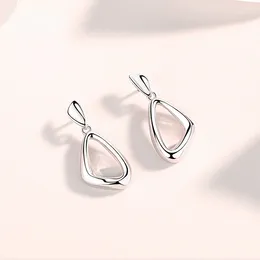 Stud Earrings PT950 Platinum Geometric Women's Genuine Smooth Triangle Drop Earring Fashion Niche