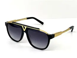 Herren Vintage Sonnenbrille 0937 Quadratische Platte Metall Sonnenbrille Kombinationsbrett Starke Euro-Größe UV400-Linse mit Box