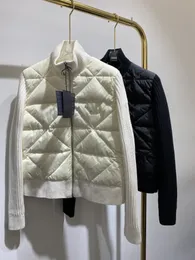 2023 Winter Women 's Triangle Quilted 재생성 나일론 및 캐시미어 코트 일반 너구리 두꺼운 단열 야외 스포츠