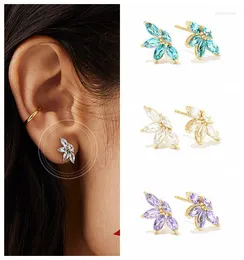 Orecchini YUXINTOME 925 Sterling Silver Ear Needle INS Boutique Orecchino per le donne Gioielli di temperamento di cristallo colorato di lusso