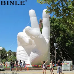 Decorações de Natal Personalizado grande branco inflável mão vitória gesto réplica balão para festa ao ar livre mostrar 231114