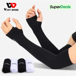 Luvas esportivas West Bicking Arm Sleeves Fabric Ice Ice Breathable Quick Dry Running Sportswear Sun Protection UV Campo de capa longa 230413