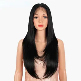 26 inç düz dantel ön peruklar% 180 Yoğunluklu Dantel Frontal Peruk Bebek Saçlı Kadınlar için Doğal Renk 12 LL