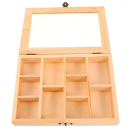Мешочки для ювелирных изделий, пустая коробка-органайзер, отделение «сделай сам», незавершенное деревянное хранилище с прозрачной крышкой