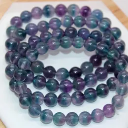 Pietre preziose sciolte 2 bracciali AKAC Una fluorite viola naturale di circa 8-8,5 mm perline braccialetto all'ingrosso