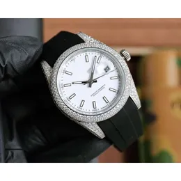 luxury diamond watches ice out watch for man high quality datejusts date day menwatch S0JI mechanical movement uhr crown bust down montre full diamond rolx reloj