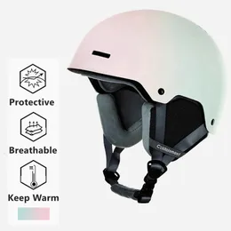 Skidhjälmar Skidsnöskivor Hjälm Män Kvinnor Kids Integraltgjutna Ultralight Breattable Ski Hjälm CE-certifiering Snow Safety Helmet 231114