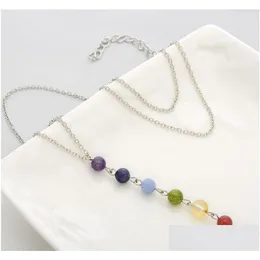 Pendant Necklaces New Fashion Yoga Chakra Stone Beads Necklace Reiki Healing Ncing For Women Jewelry Drop Delivery Pendants Dhgarden Dhn4W