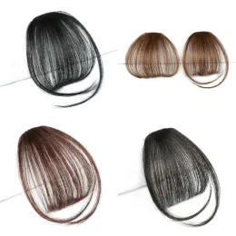 Klipp i Bang Natural Hair Extension Hair Bangs Fringe Populära mode Full Hand Woven Real Hairpieces LL