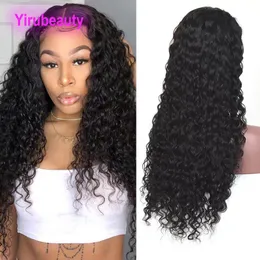 4X4 Lace Wig 150% Density 180% 210% Water Wave Brazilian Peruvian Indian Virgin Hair Natural Color 10-32inch