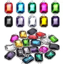 Pendant Necklaces 20pcs Crystal Dangle Charms Long Octagon Shaped Rhinestone Birthstone Pendants For DIY Necklace Crafts Jewelry Making 10