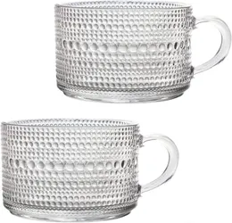 SZHOME Nordic Vintage Relief Clear Glass Sun Flower Belt Coffee Cup Ins Style Table Decoration Water Cup Teacup