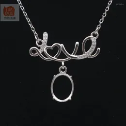 Pietre preziose sciolte per pietra da 8 10 mm Collana vuota in argento sterling 925 Base vuota Impostazione fai da te Risultati dei gioielli Creazione di accessori