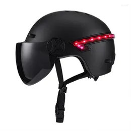 Hełmy motocyklowe Smart Electric Vehicle Helmet Men Men 4 sezon Universal Half Band LED CASCO MOTO MOTOTBIKE