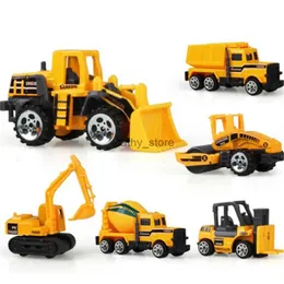 Diecast Model Cars Engineering Vehicle Model Plastic Excavator Crane Mixer Dump Truck Cars Toy Set for Kids Boys Outdoor Sand GameL231114