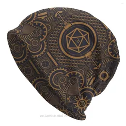 Berets Fashion Beanie Hüte Polyedrische D20 Dice Critical Hit Steampunk Skullies Beanies Hut Motorhaube Hipster Caps Männer Frauen Ohrenschützer