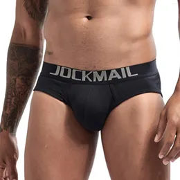 Underpants Men Underwear JOCKMAIL Breathable Cotton Briefs Letter Printing Sexy U Convex Pouch Male Shorts Gay Panties