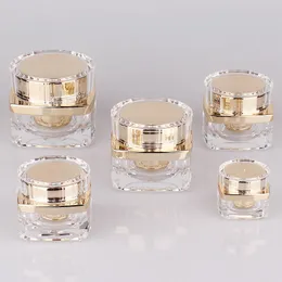 5g 10g 20g Portable Bottle Acrylic Face Cream Jars 30g 50g Gold Empty Lotion Makeup Bottle Jars for Women 250PCS/LOT