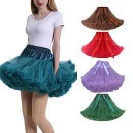 Gonne Principessa Vita alta Abito da ballo Minigonna soffice Spettacolo teatrale Cosplay Abbigliamento donna Maglia per adulti Tulle TUTU Gonne da balloGonne