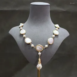 Комплект ожерелья и серег в стиле барокко, пресноводный жемчуг, крупные зерна, капли воды, женские украшения, бесплатная доставка