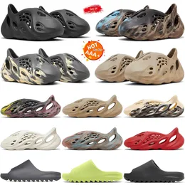 Retail Designer Slippers Men Woman Foam Runner Sliders MX Cinder Onyx Mineral Blue Outdoor Sandal Flat Slide Pure Bone Moon Gray Sports Slides Shoes 36-48 EU