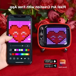 Freeshipping Tragbarer Bluetooth-Lautsprecher Smart Clock Alarm Pixel Art DIY per App LED-Lichtschild als Dekoration Einzigartiges Geschenk Icbjc