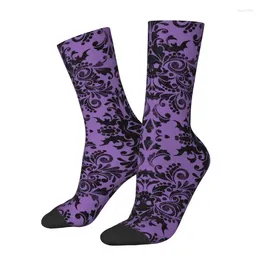 Herrensocken, Totenkopf-Damast-Muster, Kleid, Damen, warm, modisch, Neuheit, Halloween, Hexe, Goth, okkulte Crew