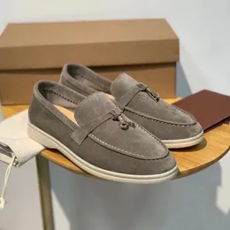 LP Piana Shoes Summer Walk Charms Suede Laiders Moccasins Ampricot Leather Leather Men Men Dlists on Flats Women Women Luxury Dress Fress Frick Fore Factory Footwear