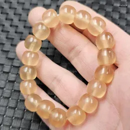 Pulseira semelhante a uma pulseira laranja com contas antigas de jade como chuva certa, homens e mulheres iguais