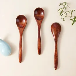 Ложки 3 шт., натуральная деревянная ложка с длинной ручкой, рис, кофе, десерт, суп, чайные ложки, набор японской посуды, кухонные принадлежности, инструменты