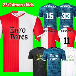 23-24 Feyenoords Soccer Jerseys Voetbal Kids Kit 2023/2024 Football Shirt Training Home Away Fan Player Målvakt Maillot Timber Danilo Dilrosun Hancko