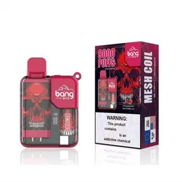 Original bang box plus 9000 puffs engångs e-cigarett 550 mAh uppladdningsbart batteri 10 smaker 2% 5% kapacitetspole 16 ml OEM ODM VAPE