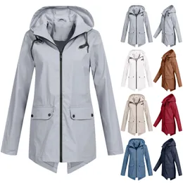 레인 코트 레인 코트 방수 재킷 지퍼 후드 가벼운 야외 방수 레인 코트 재킷 얇은 야외 여성 230414