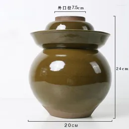 Butelki do przechowywania Kimchi Ziemny słoik domowy ceramiczny ceramiczny, staromodny marynat
