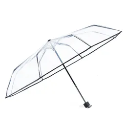 Guarda -chuvas transparentes automáticos femininos dobráveis ​​parasol para chuva e sol para mulheres à prova de vento 230413