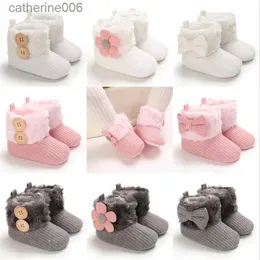 Slipper Säugling Kleinkind Neugeborenes Baby Krabbelschuhe Booties Junge Mädchen Hausschuhe Prewalker Trainer Pelz Winter Blume First WalkerL231114