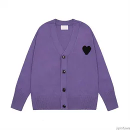 Designer Amis Unisex AM I Paris Sweater Amiparis Cardigan Suor França Moda Knit Jumper Love A-Line Pequeno Coração Vermelho Coeur Moletom S-XL LVXG