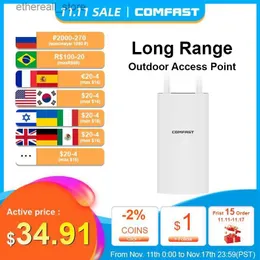 Routers Long Range 300M/1200Mbps Outdoor Access Point WiFi Extender 2.4G/5GHz AC1200 Wide Area Router WiFi Antenns Street AP Repeater Q231114