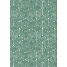 Wallpapers Green Geometric Lattice Wall Decoration Self Adhesive Bedroom Study Living Room Furniture Makeover Home Decor Sticker