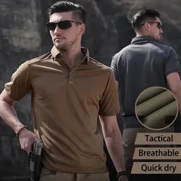 Męskie koszulki T-shirt Mężczyźni Mężczyźni Letni krótkie rękawowe TEE TEE Outdoor Tshirt Casual Clothing Army Trening Plus Size Tactical T Shirt Men 230414